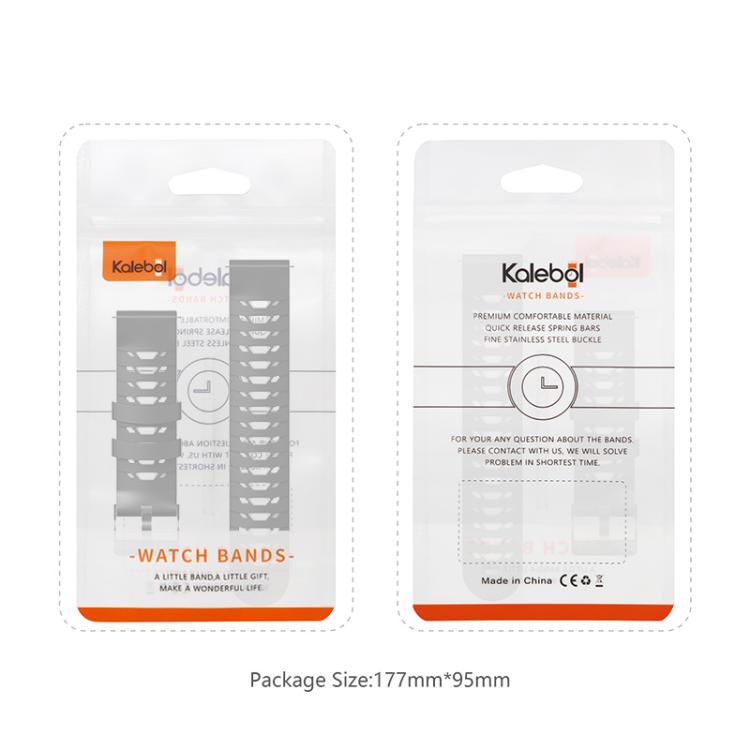 Kalebol 20mm Universal Three Row Holes Silicone Watch Band(Black Orange) - free shipping - PMc TechLife - Order now!