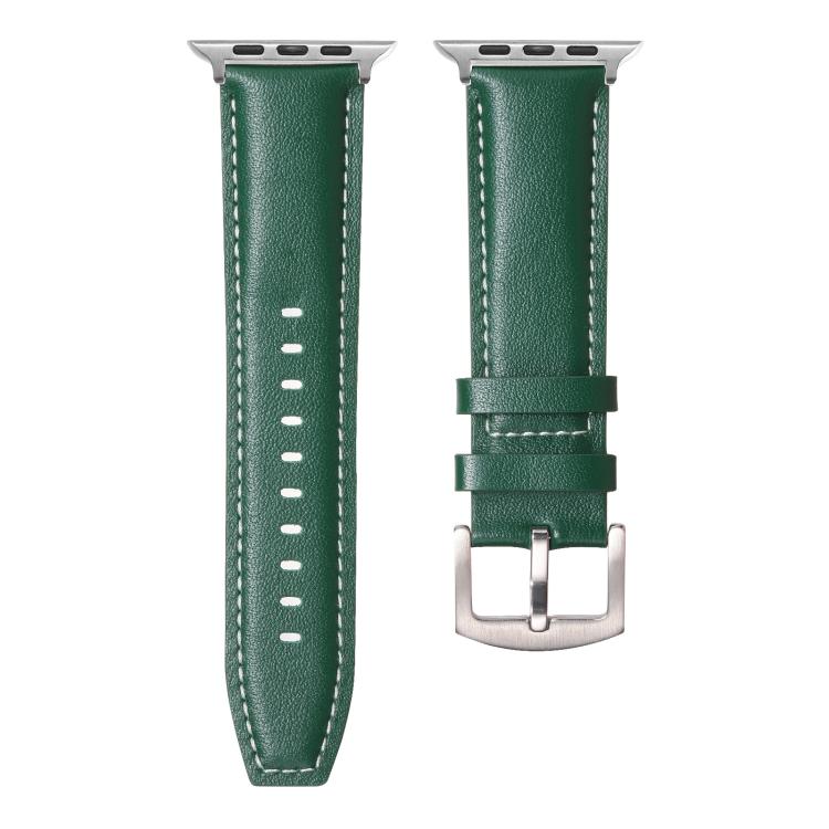 For Apple Watch 42mm / 41mm / 40mm / 38mm Kalebol Plain Genuine Leather Watch Band(Green)