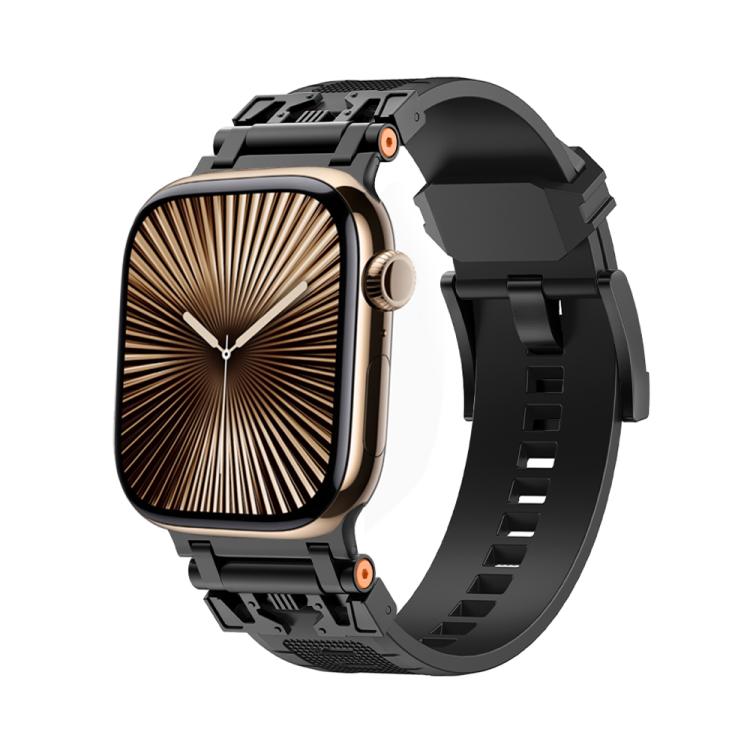 For Apple Watch 42mm / 41mm / 40mm / 38mm Kalebol Armor TPU Watch Band(Black)