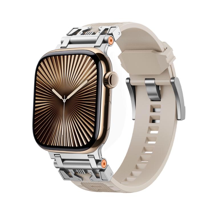 For Apple Watch 42mm / 41mm / 40mm / 38mm Kalebol Armor TPU Watch Band(Silver Starlight)