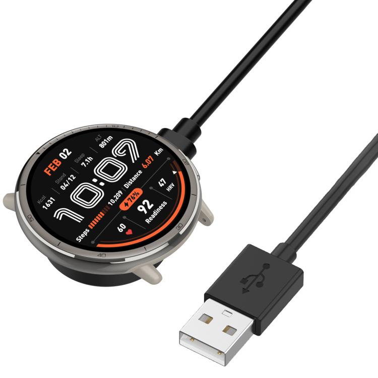 For Amazfit Bip 6 / Active 2 USB-C / Type-C Interface Adapter Split Smart Watch Charging Cable Set, Length: 1m(Black) - Charger by PMC Jewellery | Online Shopping South Africa | PMC Jewellery | Buy Now Pay Later Mobicred