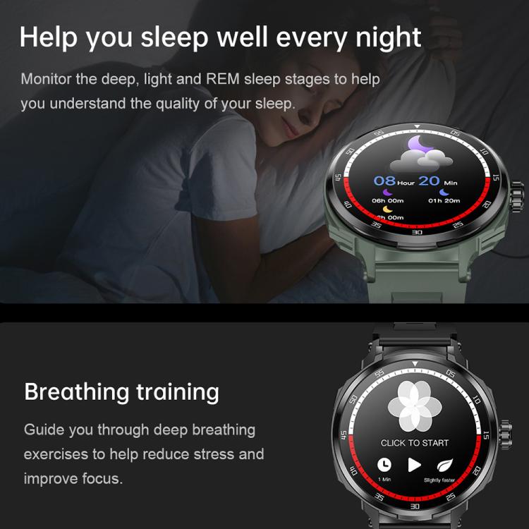 D11 1.46 inch 2 in 1 Bluetooth Earphone Smart Watch, Support Bluetooth Call / NFC / Heart Rate(Black)