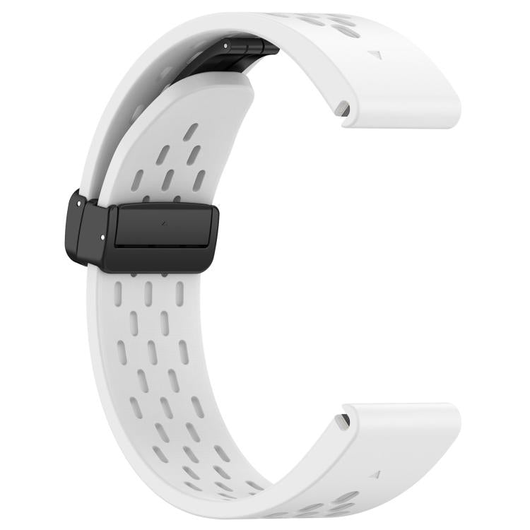 For Garmin QuickFit 20mm Kalebol Magnetic Buckle Silicone Watch Band(White)