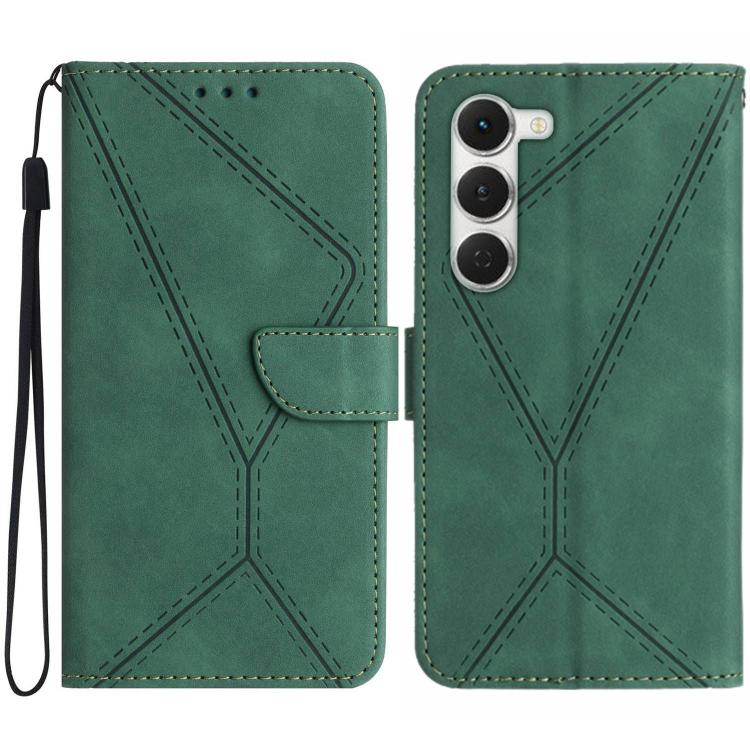 For Tecno Spark 40 Pro 4G Stitching Embossed Leather Phone Case(Green)