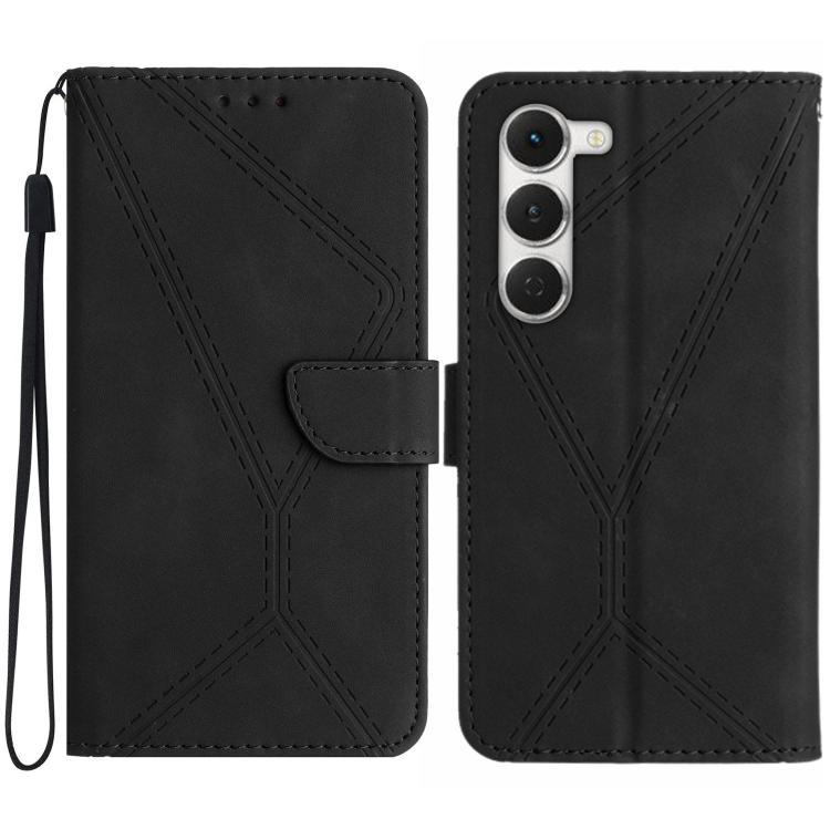 For Tecno Spark 40 Pro 4G Stitching Embossed Leather Phone Case(Black)