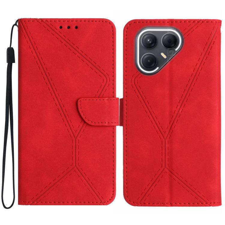 For Tecno Pova 7 Ultra 5G Stitching Embossed Leather Phone Case(Red)