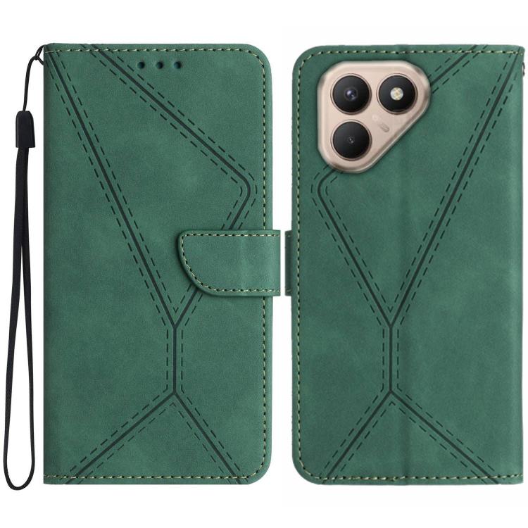 For Tecno Pova 7 4G Stitching Embossed Leather Phone Case(Green)