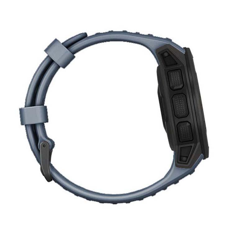 For Garmin Instinct 22mm Kalebol Steel Buckle Silicone Watch Band(Navy Blue)