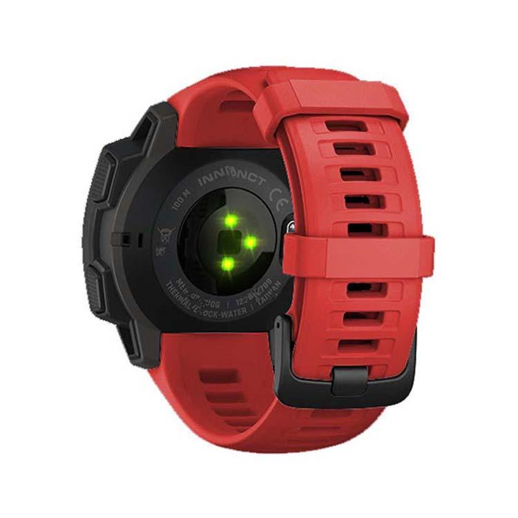 For Garmin Instinct 22mm Kalebol Steel Buckle Silicone Watch Band(Red)