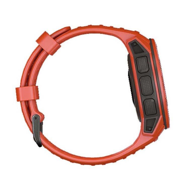 For Garmin Instinct 22mm Kalebol Steel Buckle Silicone Watch Band(Flame Red)