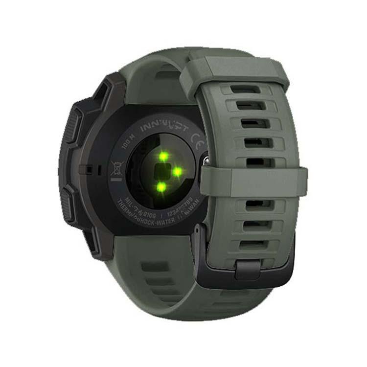 For Garmin Instinct 22mm Kalebol Steel Buckle Silicone Watch Band(Army Green)