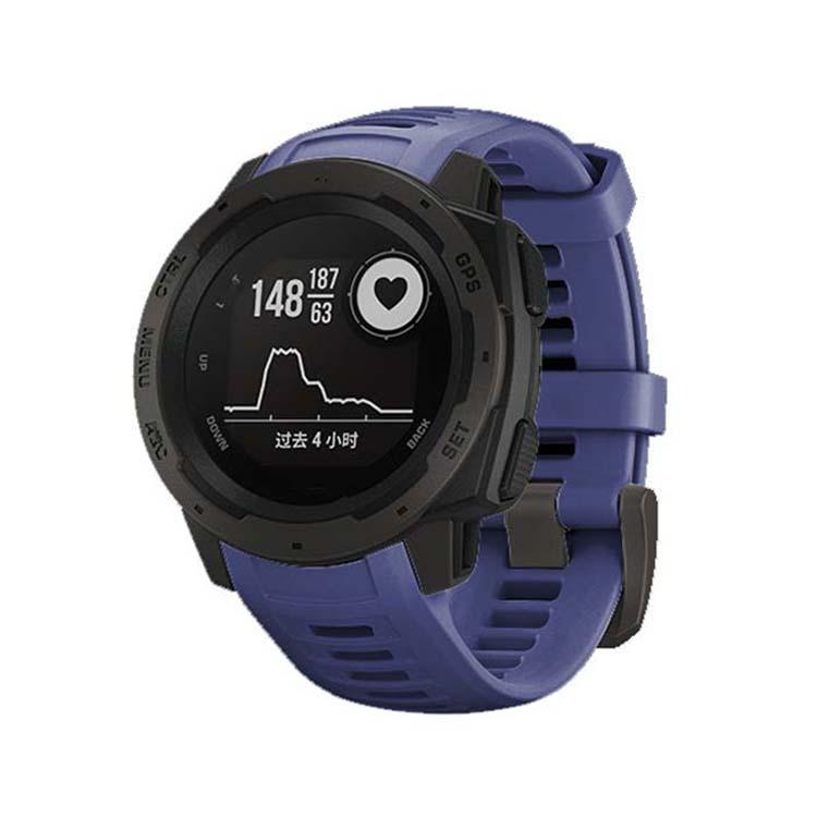 For Garmin Instinct 22mm Kalebol Steel Buckle Silicone Watch Band(Dark Blue)