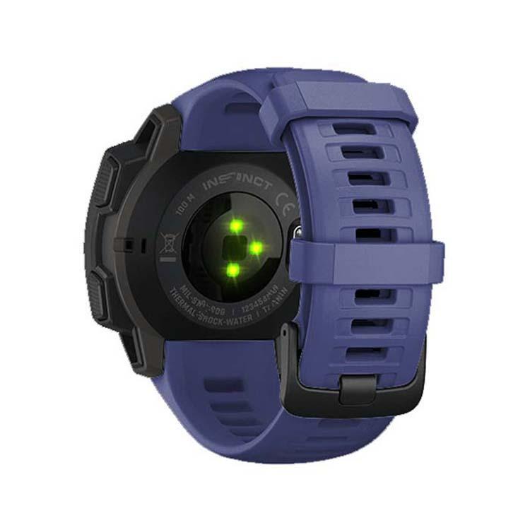 For Garmin Instinct 22mm Kalebol Steel Buckle Silicone Watch Band(Dark Blue)