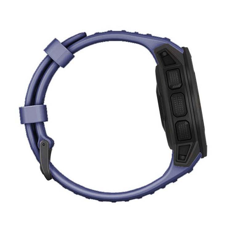 For Garmin Instinct 22mm Kalebol Steel Buckle Silicone Watch Band(Dark Blue)