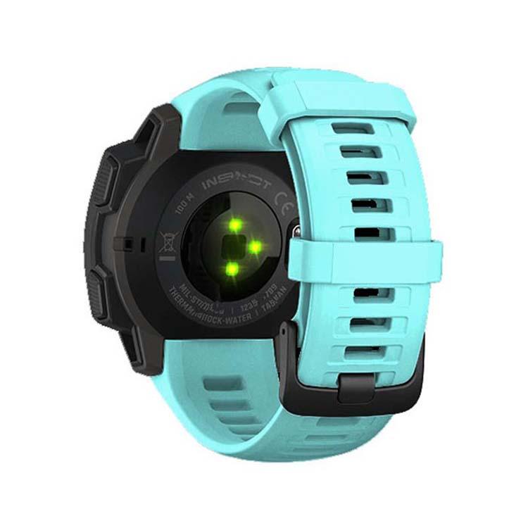 For Garmin Instinct 22mm Kalebol Steel Buckle Silicone Watch Band(Teal)