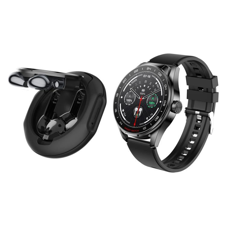D9 1.46 inch 2 in 1 Bluetooth Earphone Smart Watch, Support Bluetooth Call / NFC / Heart Rate(Black)