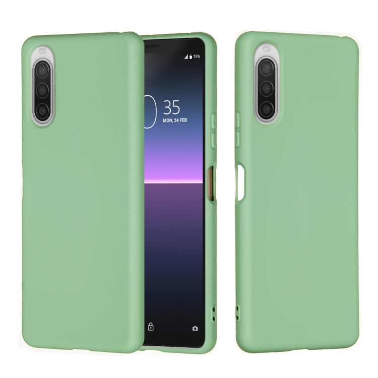 For Sony Xperia 10 II Solid Color Liquid Silicone Dropproof Full Coverage Protective Case(Green)