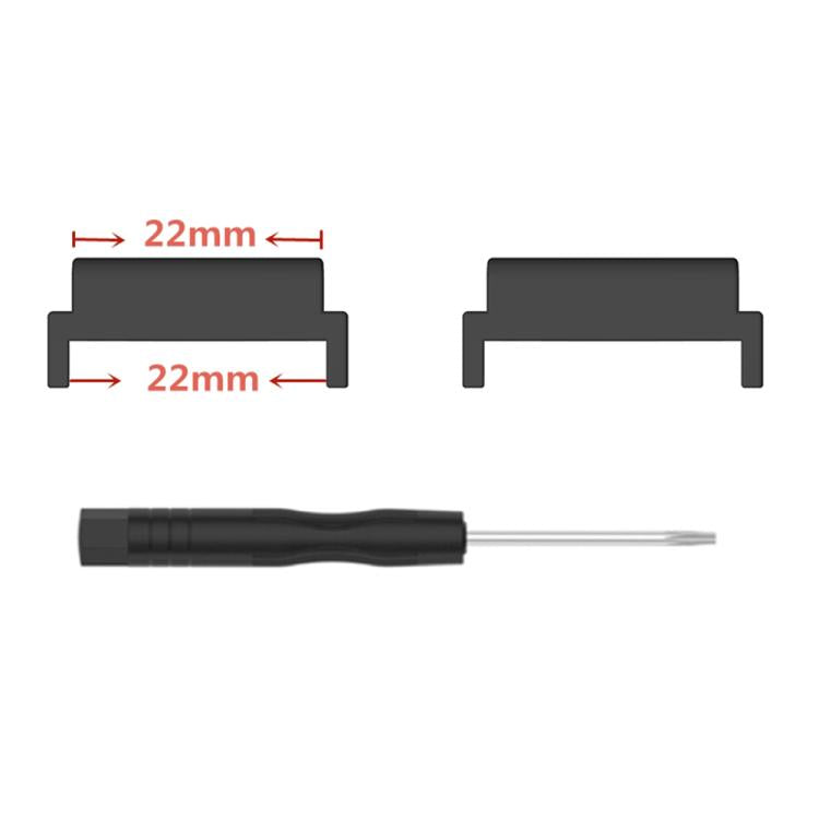 For Amazfit T-Rex Ultra 1 Pair 22mm Metal Watch Band Connector(Black) - For Amazfit by PMc TechLife | Online Shopping South Africa | PMc TechLife | Buy Now Pay Later Mobicred