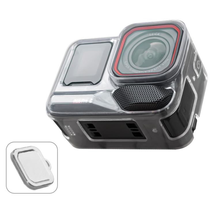 For Insta360 Ace / Ace Pro / Pro 2 Body Soft TPU Protective Case with Lens Cover(Transparent)