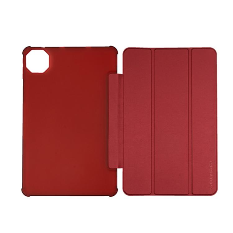 For Teclast T60AI 3-Fold Holder Folio Leather Tablet Smart Case(Red) - free shipping - PMC Jewellery - Order now!