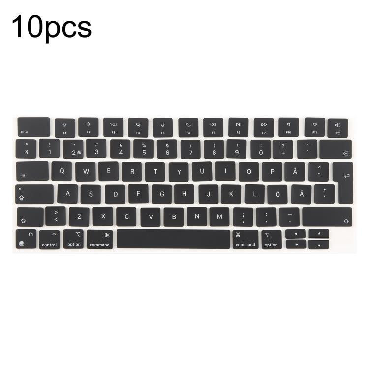 For MacBook A2681 A2941 A3113 A3114 10pcs UK Big Enter Version Keycaps, Language:Sweden