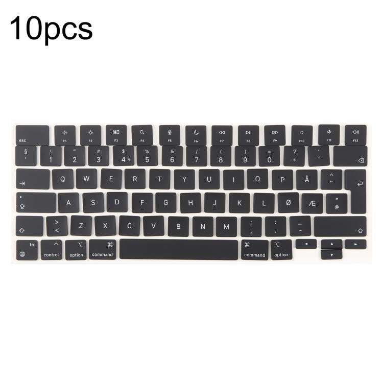 For MacBook A2681 A2941 A3113 A3114 10pcs UK Big Enter Version Keycaps, Language:Norway