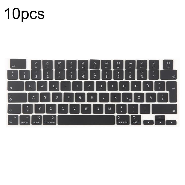 For MacBook A2442 A2485 A2779 A2780 A2991 A2992 A2918 10pcs UK Big Enter Version Keycaps, Language:German