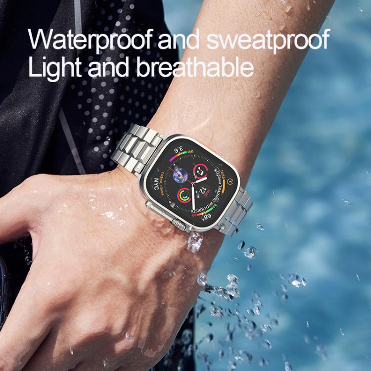 For Apple Watch 46mm / 49mm / 45mm / 44mm T-shaped Turtle Buckle Detachable Titanium Watch Band(Silver) - free shipping - PMc TechLife - Order now!