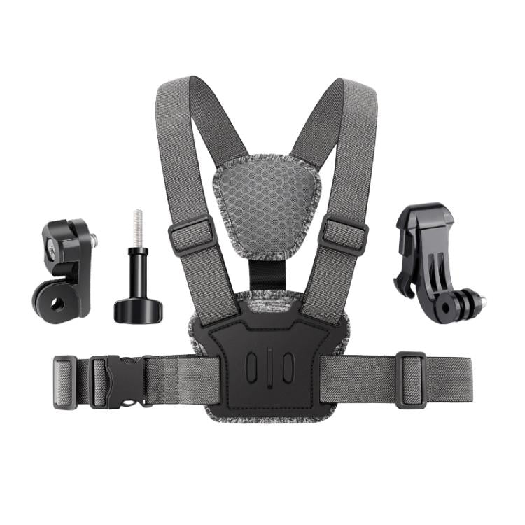 4 in 1 Quick Release Body Mount Belt Chest Strap with Mount & Screw(Grey)
