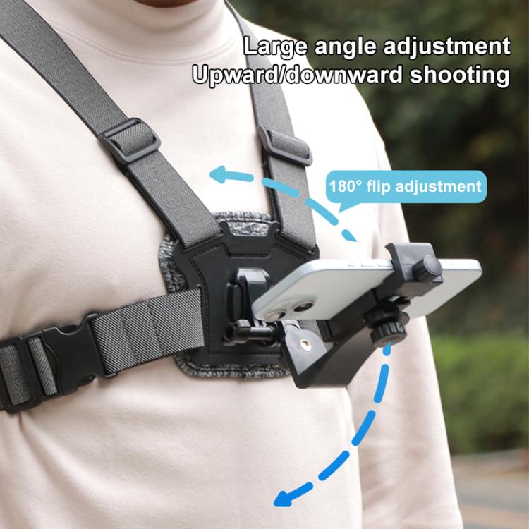 10 in 1 360 Phone Clamp Quick Release Body Mount Belt Chest Strap with Mount & Screw(Grey) - free shipping - PMC Jewellery - Order now!