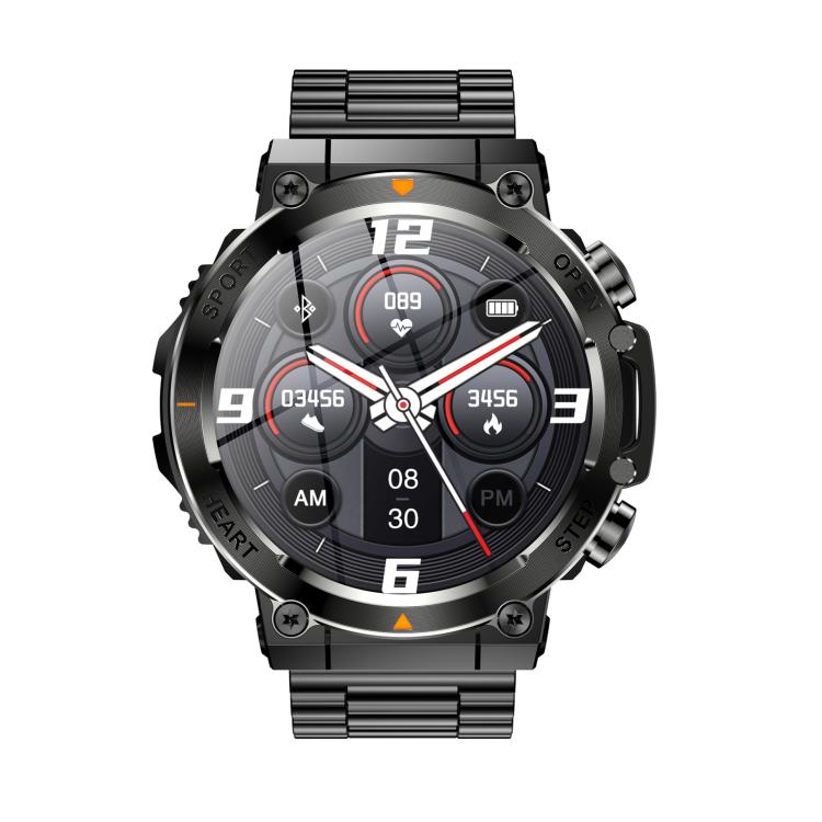 AK61 BT Call Smart Watch, Support Blood Pressure / Heart Rate / Sports Wellness Tracking Fitness Tracker(Black Steel)