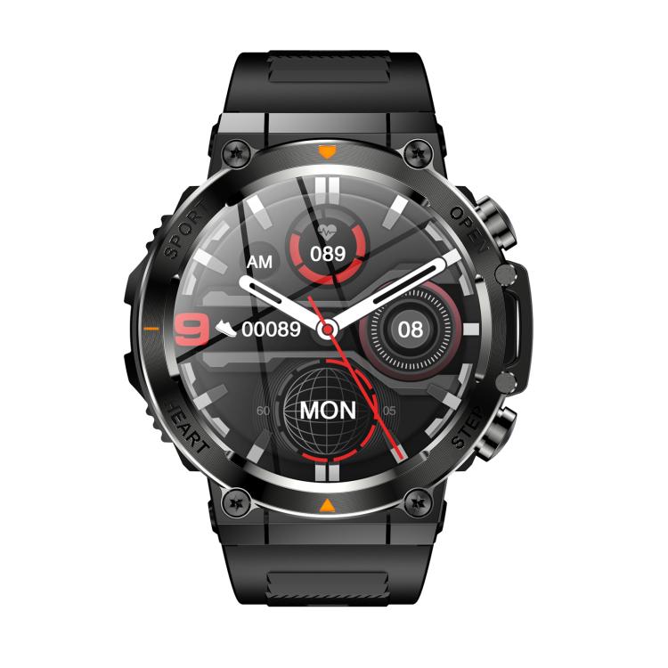 AK61 BT Call Smart Watch, Support Blood Pressure / Heart Rate / Sports Wellness Tracking Fitness Tracker(Black Silicone)