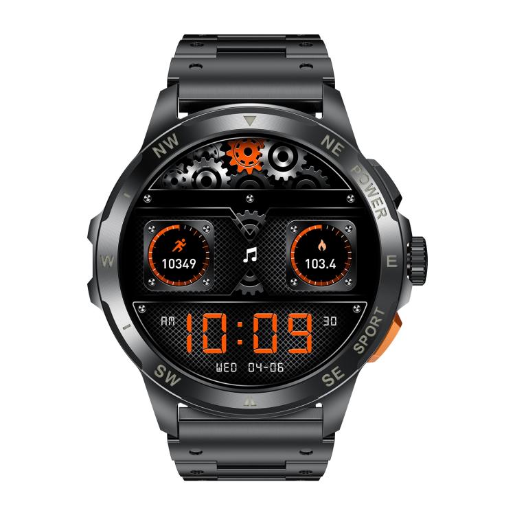 AK77 BT Call Smart Watch, Support Blood Oxygen / Blood Pressure / Heart Rate / Sports Wellness Tracking Fitness Tracker(Black Steel)