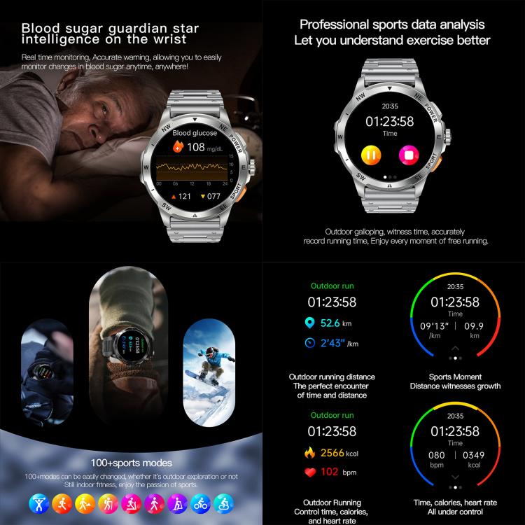 AK77 BT Call Smart Watch, Support Blood Oxygen / Blood Pressure / Heart Rate / Sports Wellness Tracking Fitness Tracker(Orange Silicone)