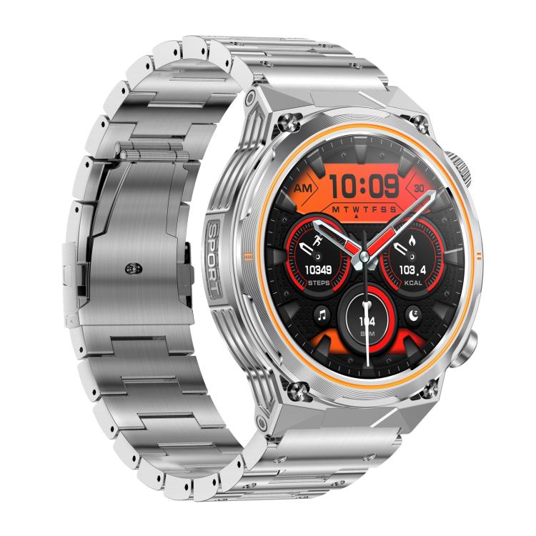 AK81 BT Call Smart Watch, Support Blood Pressure / Heart Rate / Sports Wellness Tracking Fitness Tracker(Silver Steel)