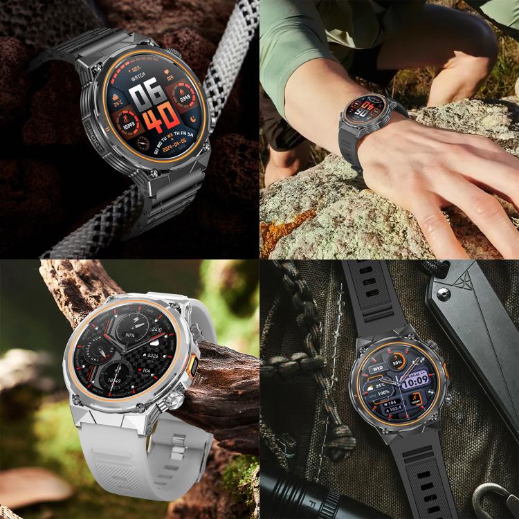 AK81 BT Call Smart Watch, Support Blood Pressure / Heart Rate / Sports Wellness Tracking Fitness Tracker(Silver Silicone)