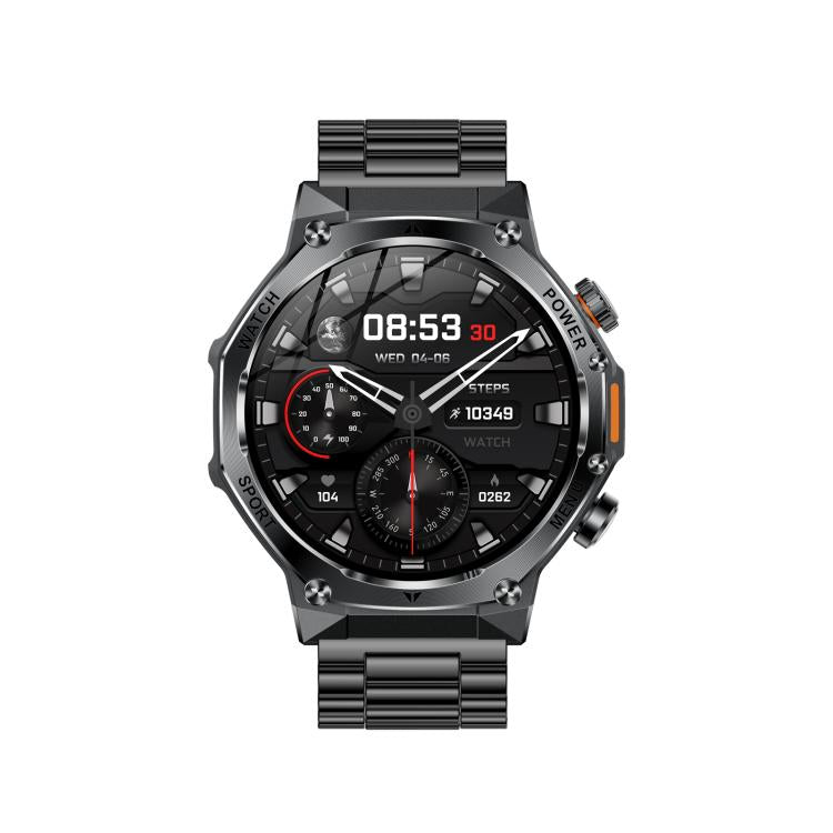 AK82 BT Call Smart Watch, Support Blood Oxygen / Blood Pressure / Heart Rate / Sports Wellness Tracking Fitness Tracker(Space Gray Steel)