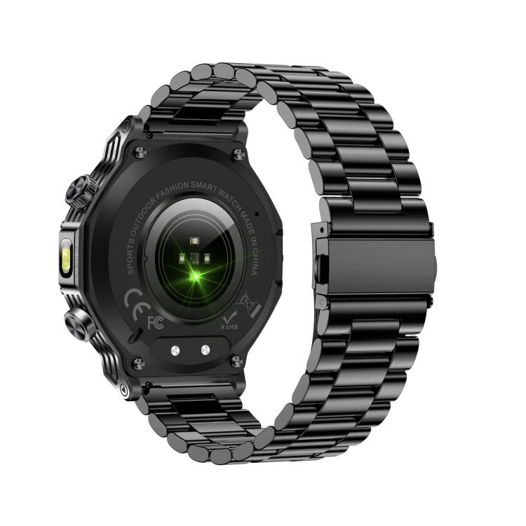 AK82 BT Call Smart Watch, Support Blood Oxygen / Blood Pressure / Heart Rate / Sports Wellness Tracking Fitness Tracker(Space Gray Steel)