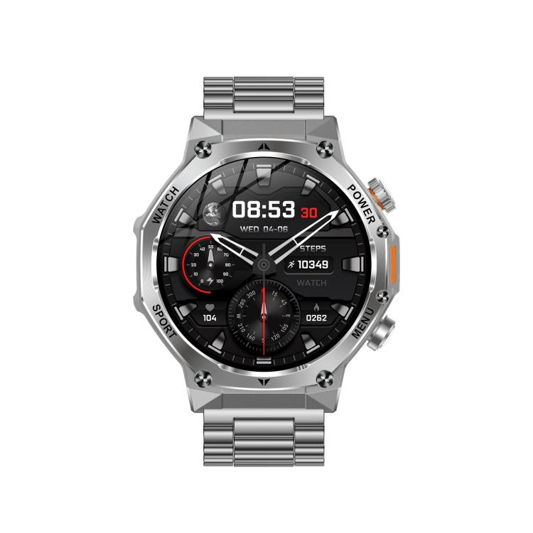 AK82 BT Call Smart Watch, Support Blood Oxygen / Blood Pressure / Heart Rate / Sports Wellness Tracking Fitness Tracker(Silver Steel)