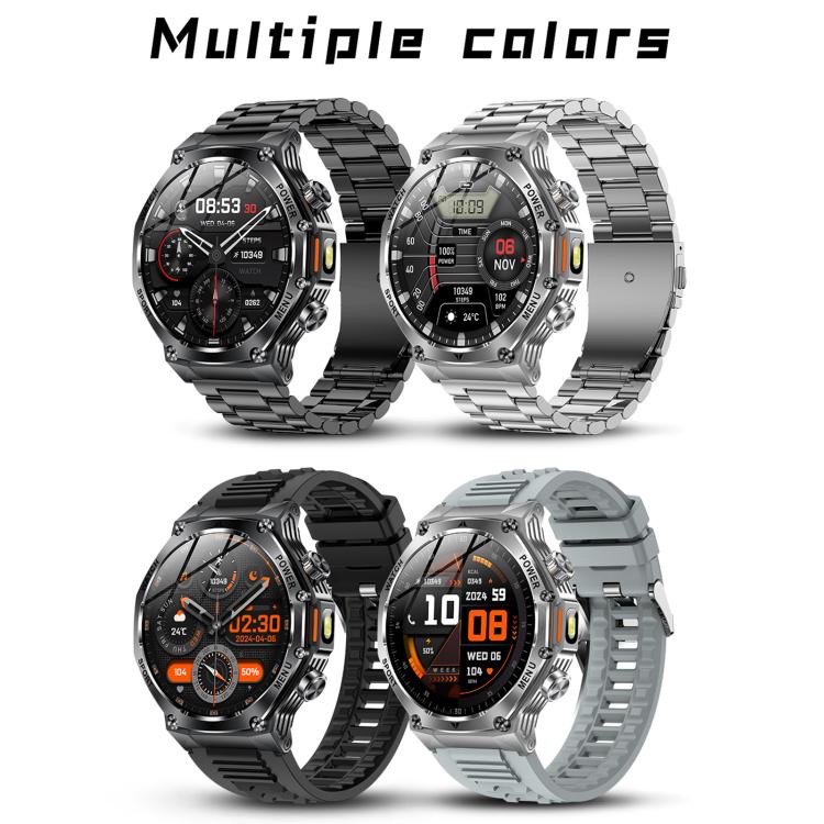 AK82 BT Call Smart Watch, Support Blood Oxygen / Blood Pressure / Heart Rate / Sports Wellness Tracking Fitness Tracker(Silver Steel)
