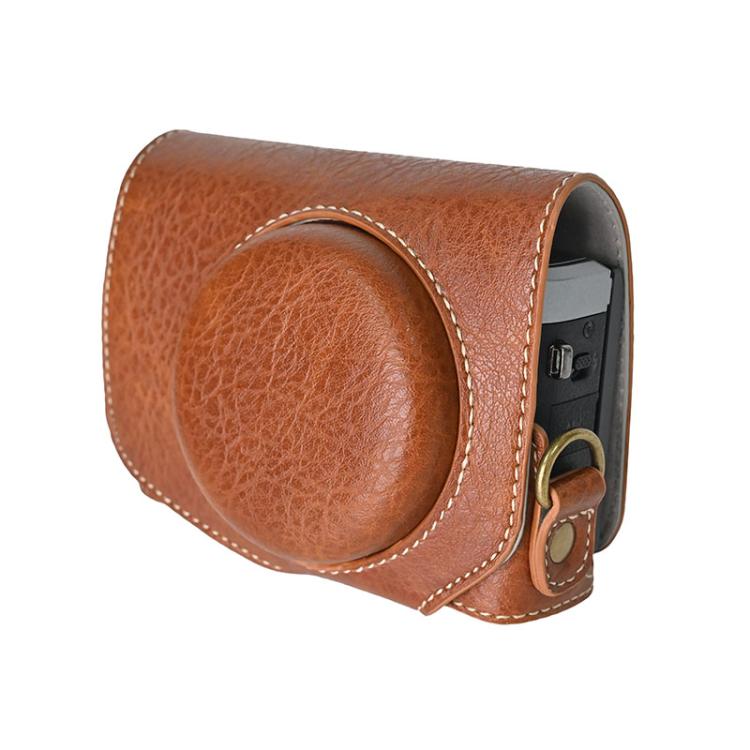 For Canon G7 X Mark III / G7X3 Retro Litchi Texture Leather Full Body Camera Case Bag with Strap(Coffee) - free shipping - PMC Jewellery - Order now!