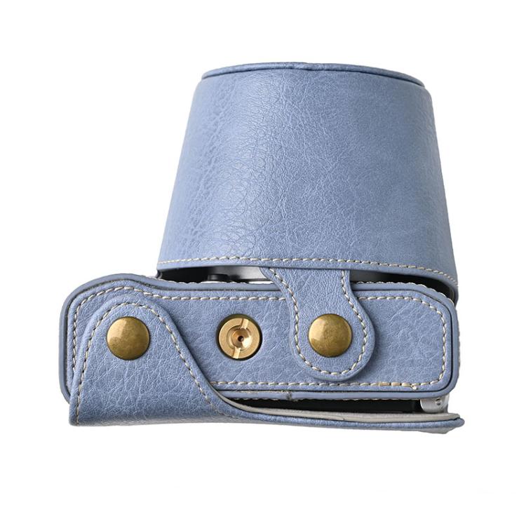 For FUJIFILM X-M5 Retro Litchi Texture Leather Full Body Camera Case Bag with Strap(Blue) - free shipping - PMC TechLife - Order now!