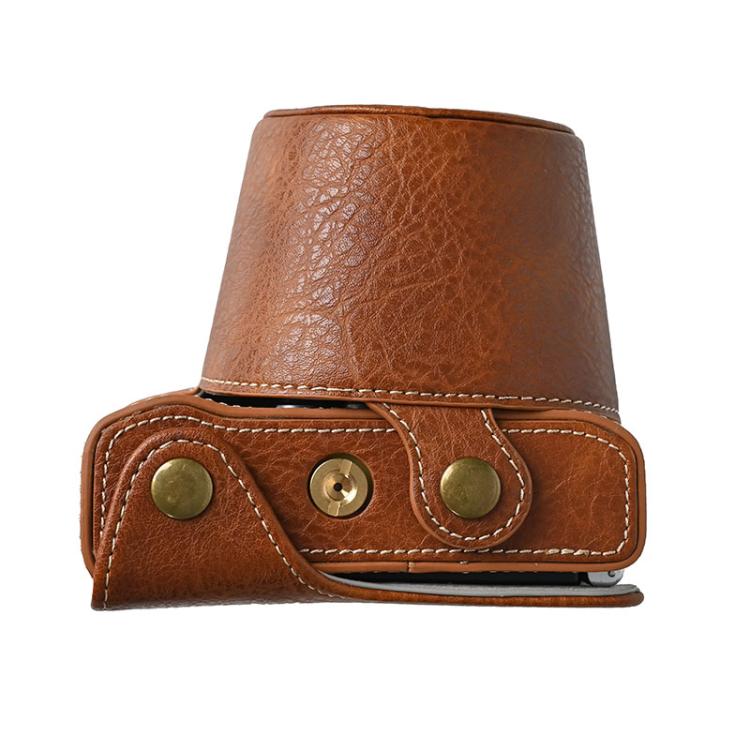 For FUJIFILM X-M5 Retro Litchi Texture Leather Full Body Camera Case Bag with Strap(Coffee) - free shipping - PMC Jewellery - Order now!