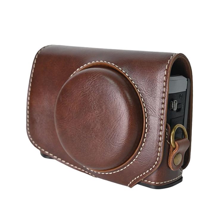 For Canon G7 X Mark III / G7X3 Retro Pull Up Leather Full Body Camera Case Bag with Strap(Coffee) - free shipping - PMC Jewellery - Order now!