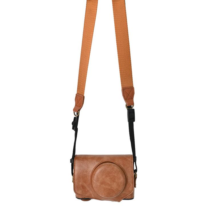 For Canon PowerShot SX740 HS Retro Pull Up Leather Full Body Camera Case Bag with Strap(Brown) - free shipping - PMC Jewellery - Order now!