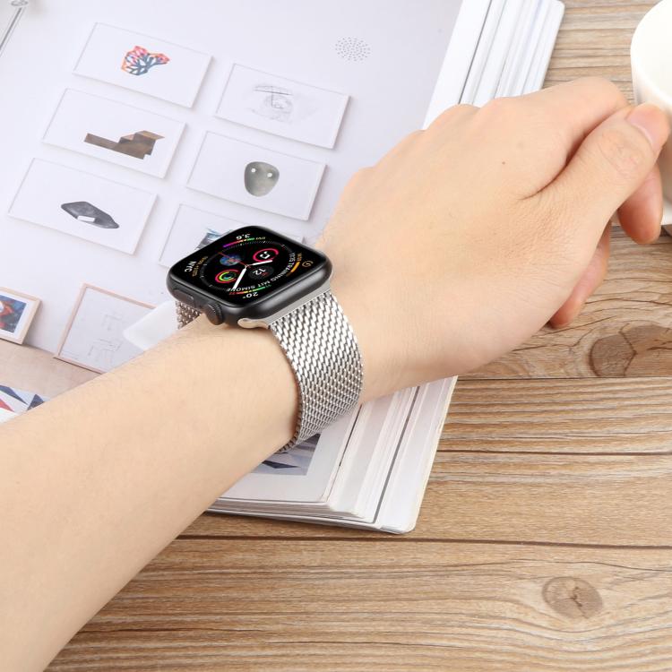 For Apple Watch 42mm / 41mm / 40mm / 38mm Double-section Magnetic Milanese Steel Watch Band(Silver) - free shipping - PMC TechLife - Order now!