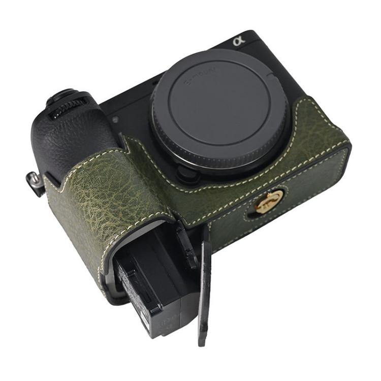 For Sony ILCE-6700 / A6700 Litchi Texture PU Leather Camera Half Case Base(Green) - free shipping - PMC TechLife - Order now!