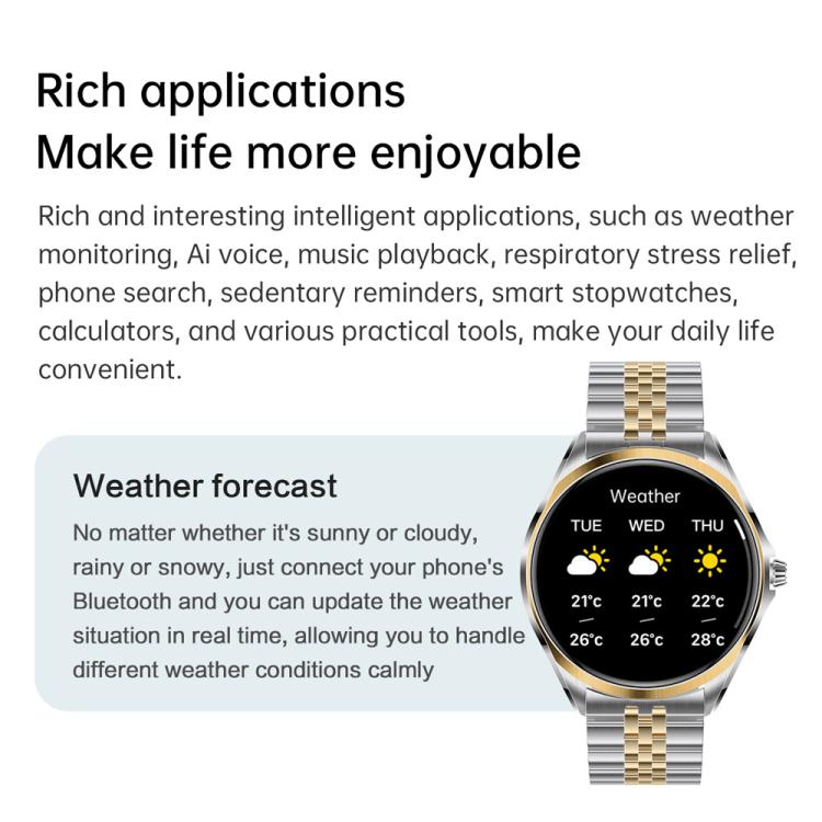 H78 1.43 inch AMOLED Screen Health & Fitness Smart Watch IP67 Water-resistant Support BT Call(Silver Shell Black Leather)