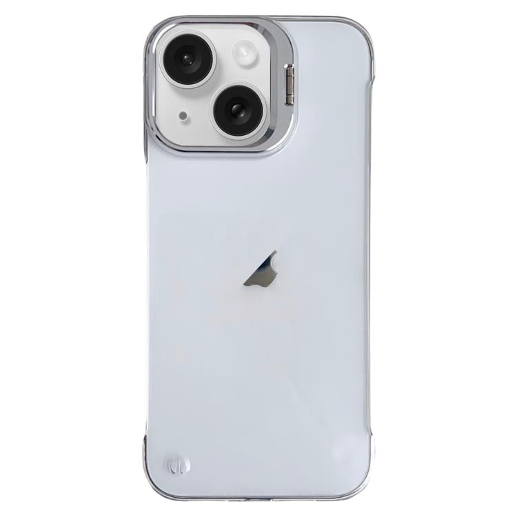 For iPhone 15 Ultra-thin Transparent Frameless Lens Holder Phone Case