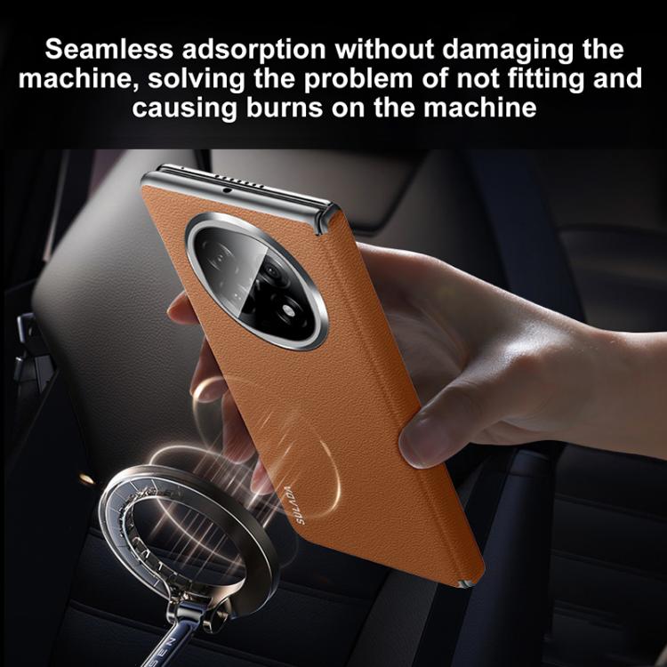 For OPPO Find N5 SULADA Frameless Top Layer Cowhide Leather Hybrid PC Phone Case(Black) - free shipping - PMC TechLife - Order now!